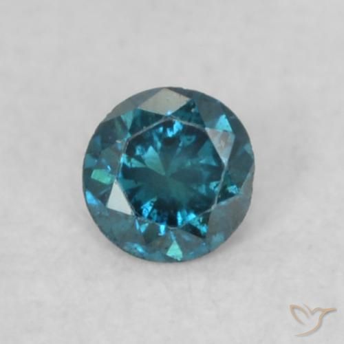 0.06ct Натуральный Синий / Голубой Бриллиант, Круглый, VS-SI