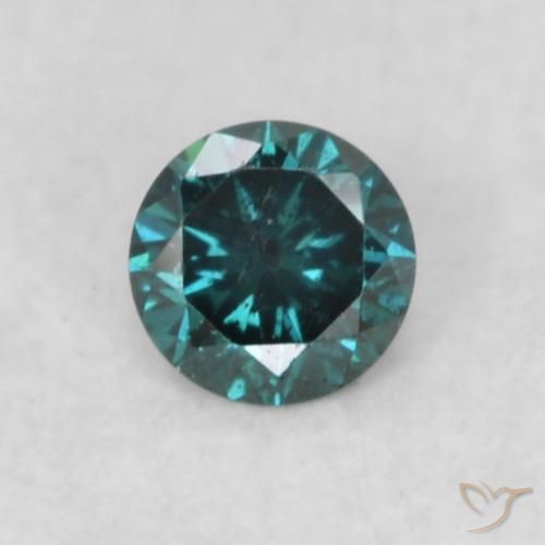 0.06ct Натуральный Синий / Голубой Бриллиант, Круглый, VS-SI