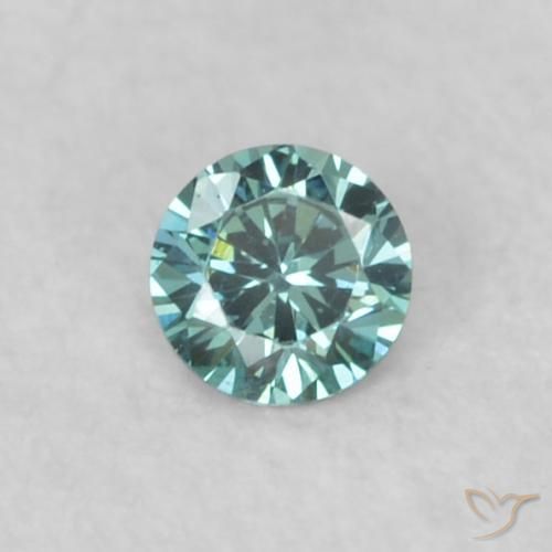0.03ct Натуральный Синий / Голубой Бриллиант, Круглый, Чистота VS