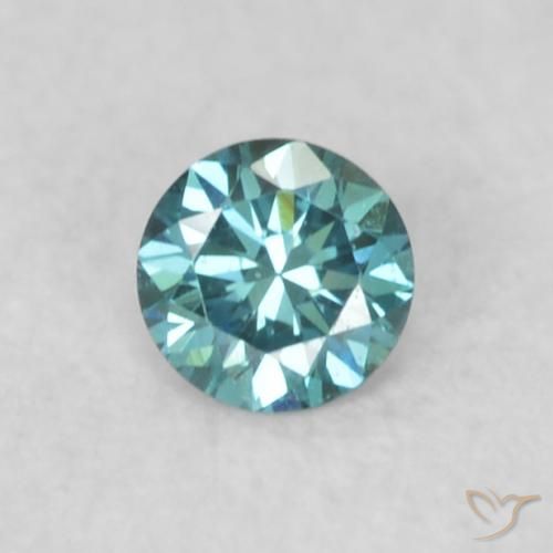 0.05ct Натуральный Синий / Голубой Бриллиант, Круглый, Чистота VS
