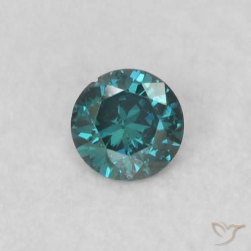 0.03ct Натуральный Синий / Голубой Бриллиант, Круглый, SI