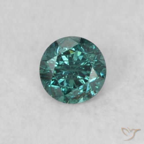 0.05ct Натуральный Зеленый Бриллиант, Круглый, SI