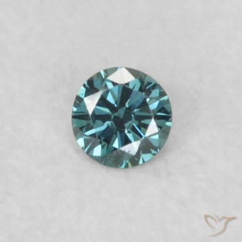 0.03ct Натуральный Синий / Голубой Бриллиант, Круглый, Чистота VS