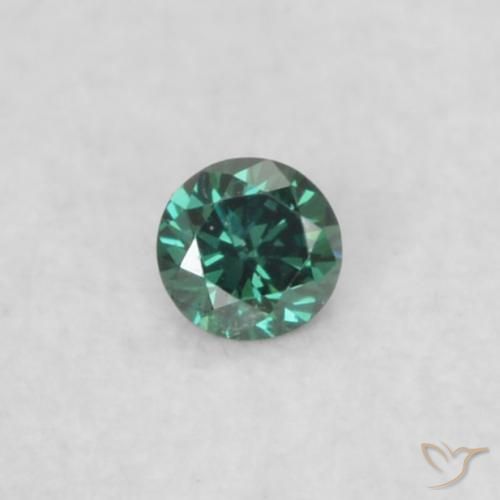 0.02ct Натуральный Зеленый Бриллиант, Круглый, Чистота VS