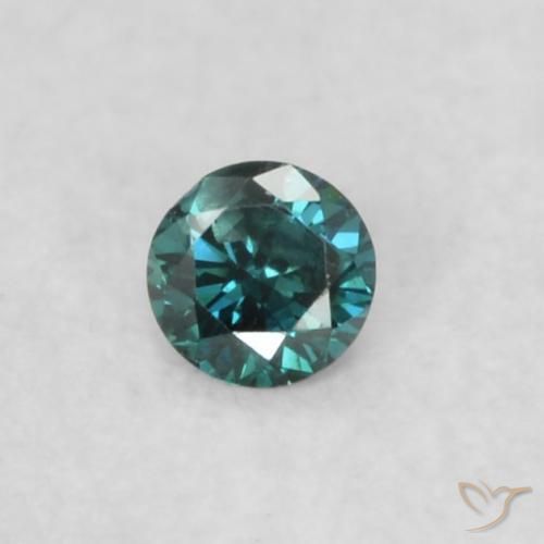 0.04ct Натуральный Синий / Голубой Бриллиант, Круглый, VVS-VS