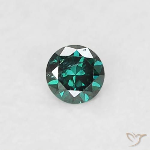 0.02ct Натуральный Зеленый Бриллиант, Круглый, SI