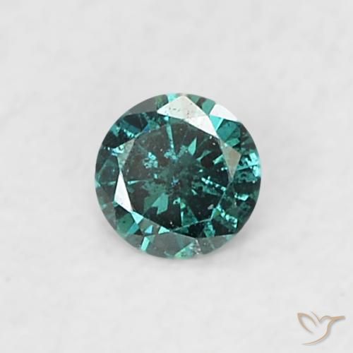 0.03ct Натуральный Зеленый Бриллиант, Круглый, SI