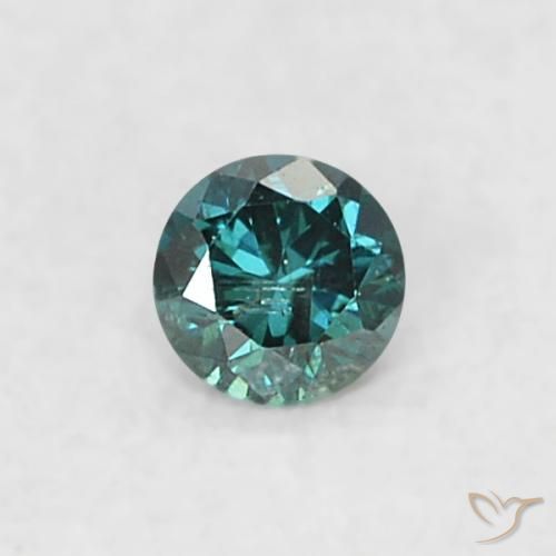 0.03ct Натуральный Синий / Голубой Бриллиант, Круглый, SI