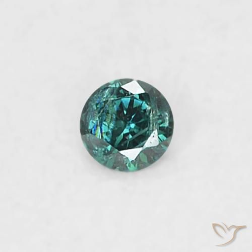0.02ct Натуральный Синий / Голубой Бриллиант, Круглый, SI