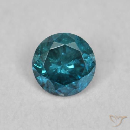 0.06ct Натуральный Синий / Голубой Бриллиант, Круглый, VVS-VS