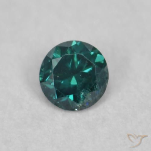 0.04ct Натуральный Зеленый Бриллиант, Круглый, SI