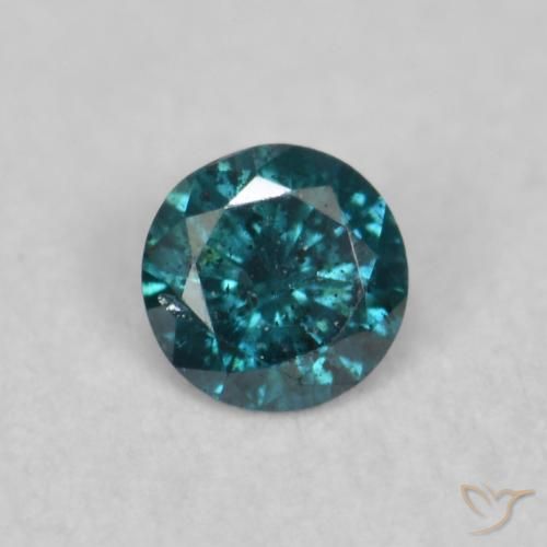 0.04ct Натуральный Синий / Голубой Бриллиант, Круглый, SI