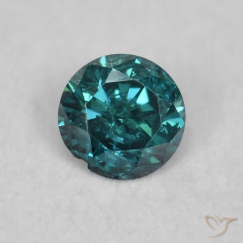 0.06ct Натуральный Зеленый Бриллиант, Круглый, SI