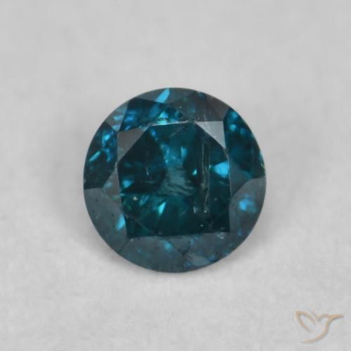 0.07ct Натуральный Синий / Голубой Бриллиант, Круглый, VVS-VS