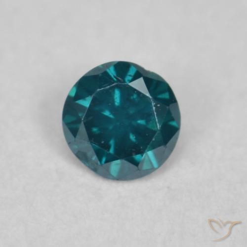 0.05ct Натуральный Синий / Голубой Бриллиант, Круглый, SI
