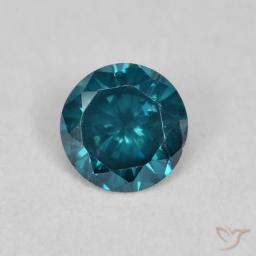 0.12ct Натуральный Синий / Голубой Бриллиант, Круглый, VVS-VS