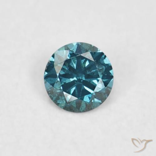 0.04ct Натуральный Синий / Голубой Бриллиант, Круглый, VVS-VS