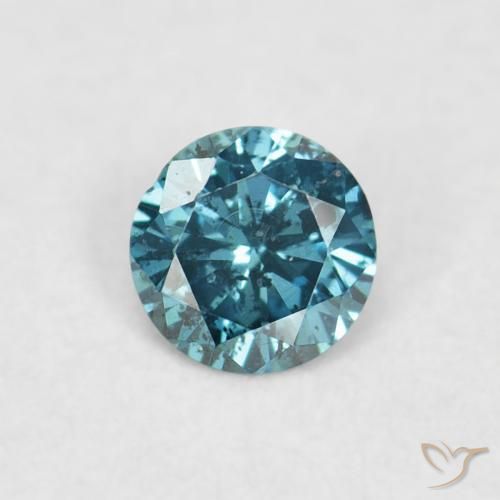 0.06ct Натуральный Синий / Голубой Бриллиант, Круглый, VVS-VS