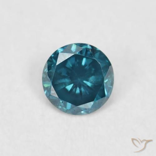 0.03ct Натуральный Синий / Голубой Бриллиант, Круглый, VVS-VS