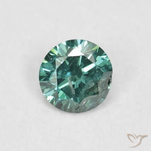 0.06ct Натуральный Зеленый Бриллиант, Круглый, VVS-VS
