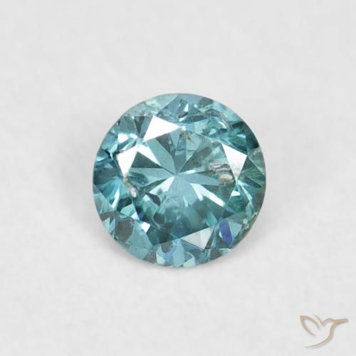 0.06ct Натуральный Синий / Голубой Бриллиант, Круглый, VVS-VS