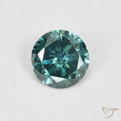 0.09ct Натуральный Зеленый Бриллиант, Круглый, VVS-VS