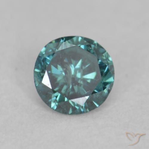 0.09ct Натуральный Зеленый Бриллиант, Круглый, VVS-VS