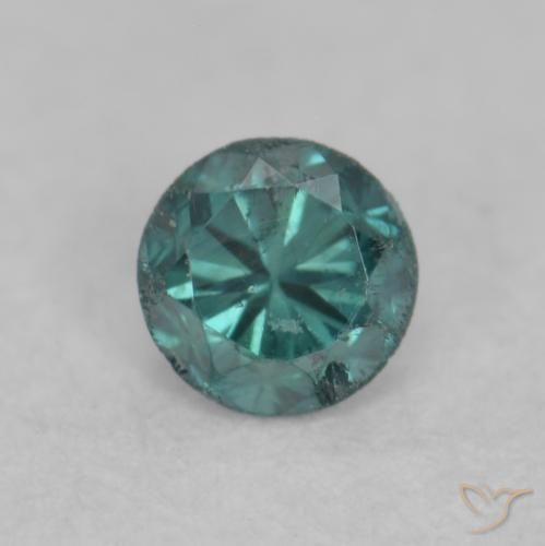 0.10ct Натуральный Зеленый Бриллиант, Круглый, VVS-VS