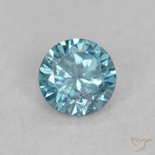 0.03ct Натуральный Синий / Голубой Бриллиант, Круглый, VVS-VS