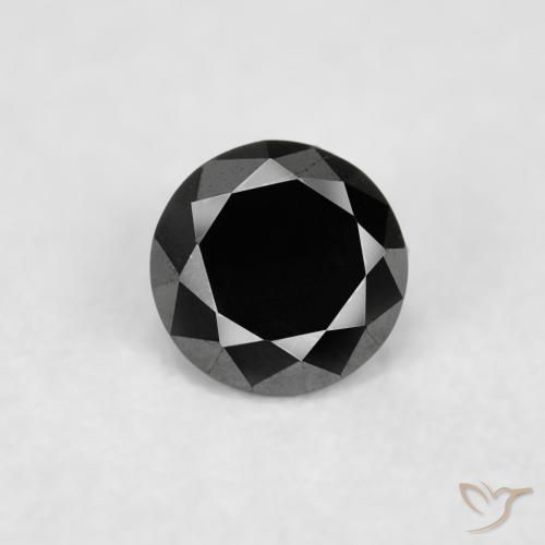 0.03ct Натуральный Черный Бриллиант, Круглый, Непрозрачный