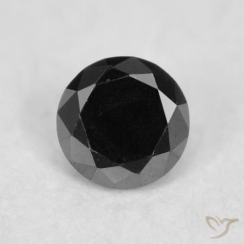 0.03ct Натуральный Черный Бриллиант, Круглый, Непрозрачный