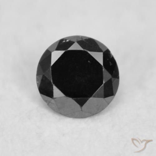0.02ct Натуральный Черный Бриллиант, Круглый, Непрозрачный