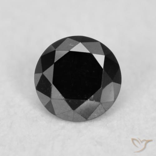 0.03ct Натуральный Черный Бриллиант, Круглый, Непрозрачный