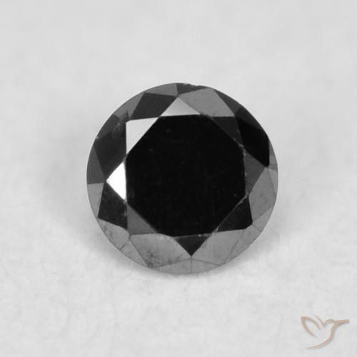 0.03ct Натуральный Черный Бриллиант, Круглый, Непрозрачный