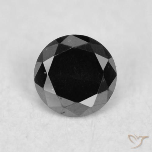 0.03ct Натуральный Черный Бриллиант, Круглый, Непрозрачный