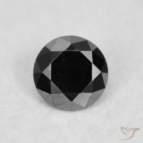 0.02ct Натуральный Черный Бриллиант, Круглый, Непрозрачный