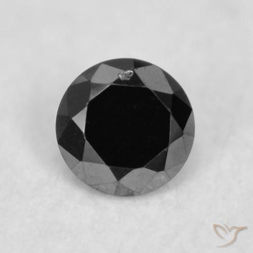 0.02ct Натуральный Черный Бриллиант, Круглый, Непрозрачный