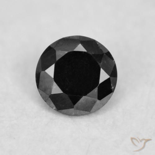 0.02ct Натуральный Черный Бриллиант, Круглый, Непрозрачный