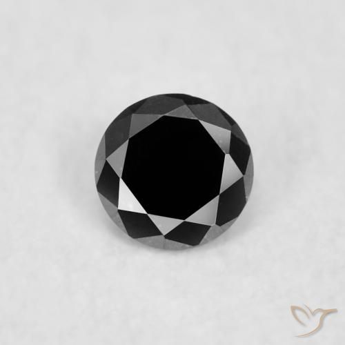 0.03ct Натуральный Черный Бриллиант, Круглый, Непрозрачный