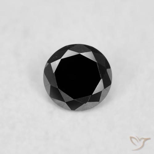 0.02ct Натуральный Черный Бриллиант, Круглый, Непрозрачный