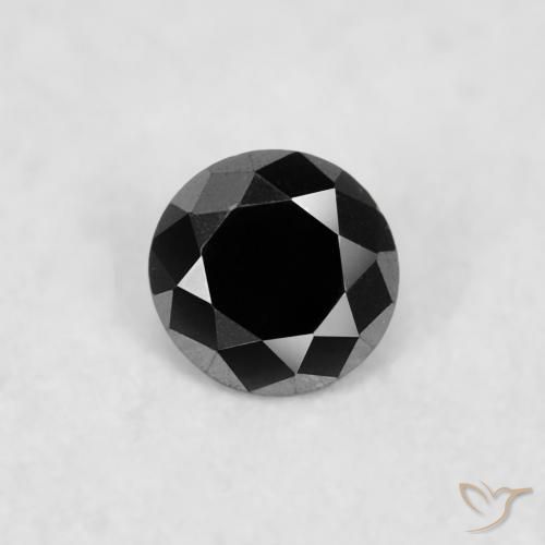 0.03ct Натуральный Черный Бриллиант, Круглый, Непрозрачный