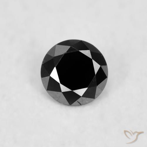 0.02ct Натуральный Черный Бриллиант, Круглый, Непрозрачный
