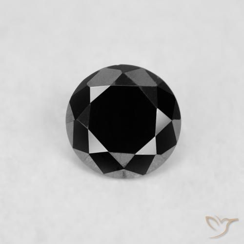 0.02ct Натуральный Черный Бриллиант, Круглый, Непрозрачный