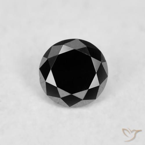 0.03ct Натуральный Черный Бриллиант, Круглый, Непрозрачный