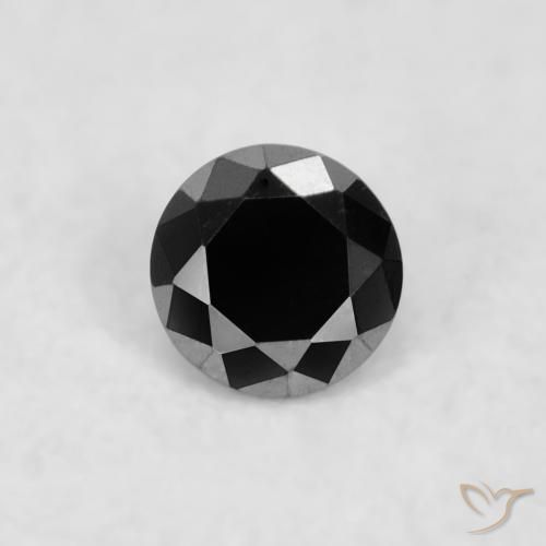 0.03ct Натуральный Черный Бриллиант, Круглый, Непрозрачный