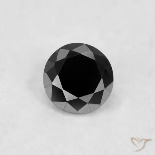 0.04ct Натуральный Черный Бриллиант, Круглый, Непрозрачный