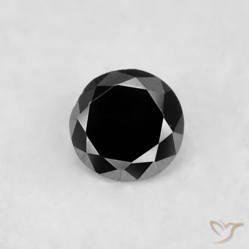 0.02ct Натуральный Черный Бриллиант, Круглый, Непрозрачный