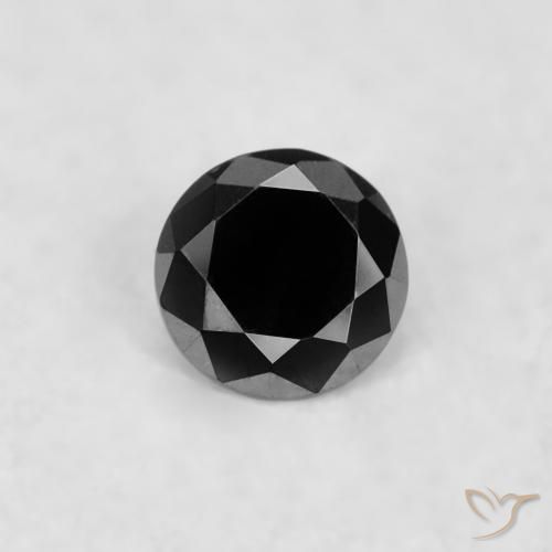 0.02ct Натуральный Черный Бриллиант, Круглый, Непрозрачный