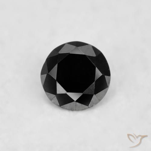 0.02ct Натуральный Черный Бриллиант, Круглый, Непрозрачный