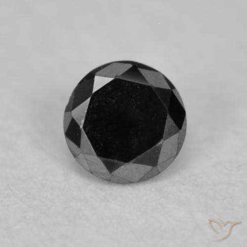 0.03ct Натуральный Черный Бриллиант, Круглый, Непрозрачный